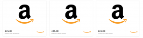3 Amazon £25 Gift Vouchers